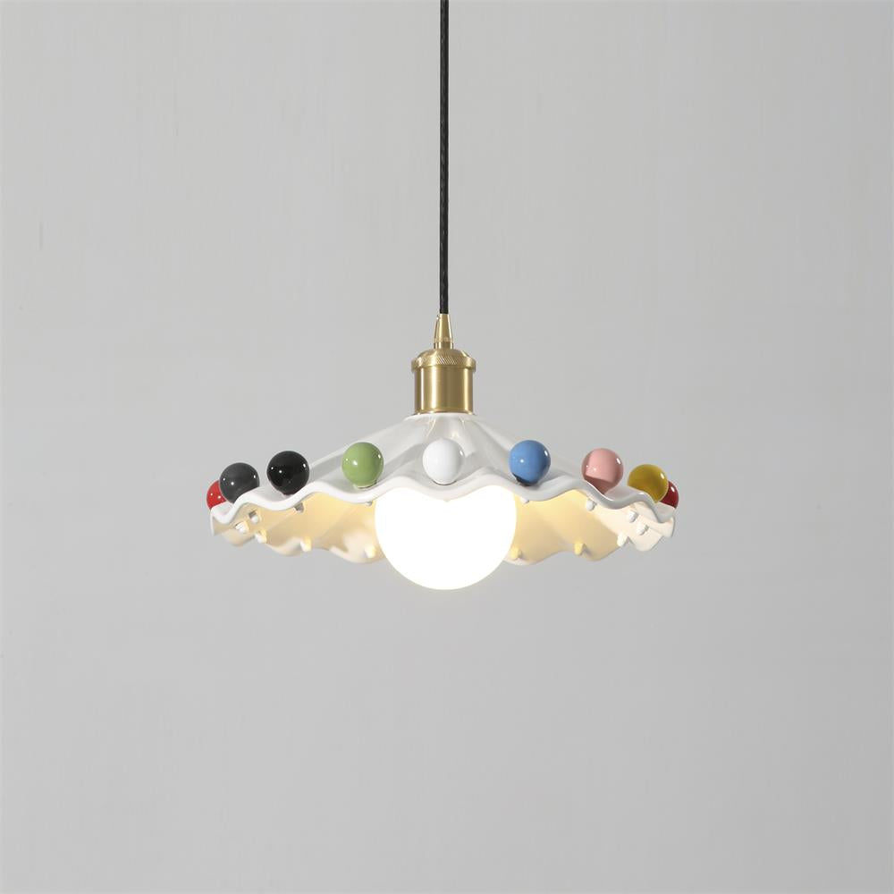 Pixen Suspension Avec Abat-Jour Céramique Ondulé - Neutralighting