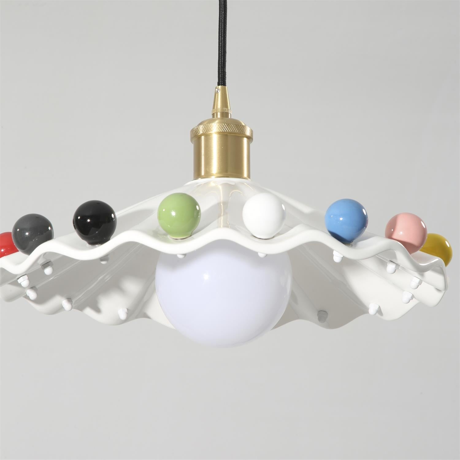 Pixen Suspension Avec Abat-Jour Céramique Ondulé - Neutralighting