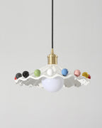 Pixen Suspension Avec Abat-Jour Céramique Ondulé - Neutralighting