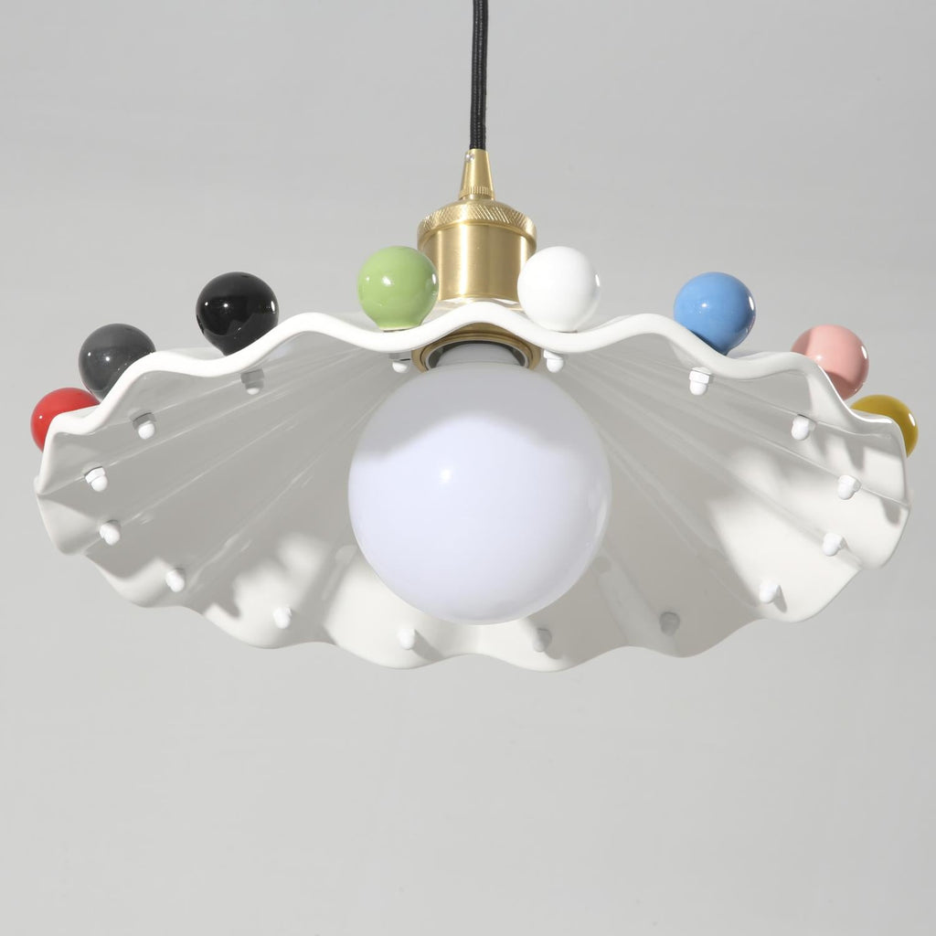 Pixen Suspension Avec Abat-Jour Céramique Ondulé - Neutralighting