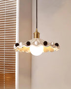 Pixen Suspension Avec Abat-Jour Céramique Ondulé - Neutralighting