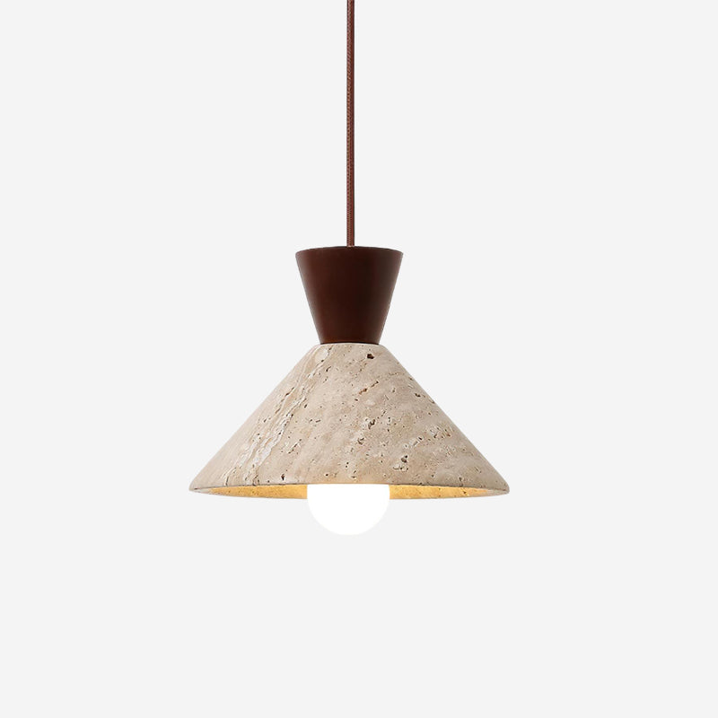 Ritta Suspension Travertin Forme Chapeau - Neutralighting
