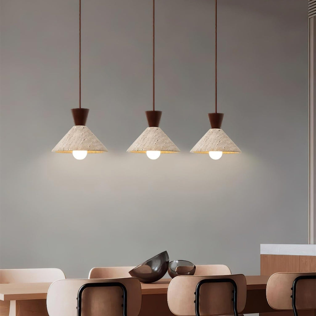 Ritta Suspension Travertin Forme Chapeau - Neutralighting