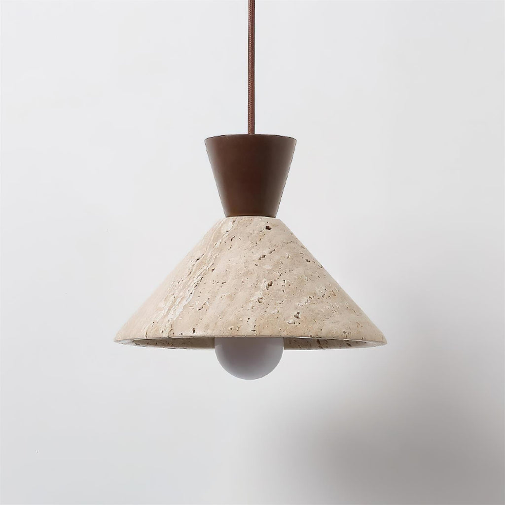 Ritta Suspension Travertin Forme Chapeau - Neutralighting