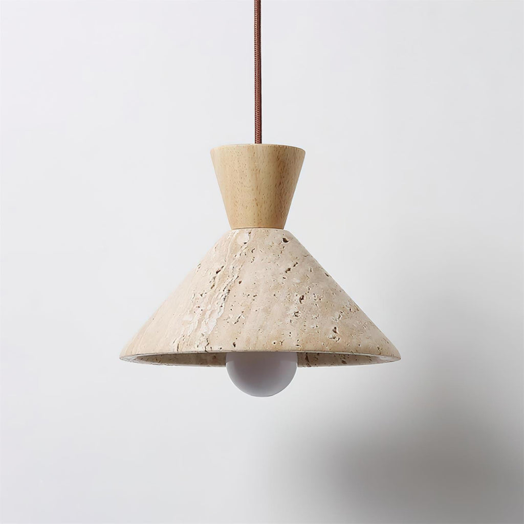 Ritta Suspension Travertin Forme Chapeau - Neutralighting