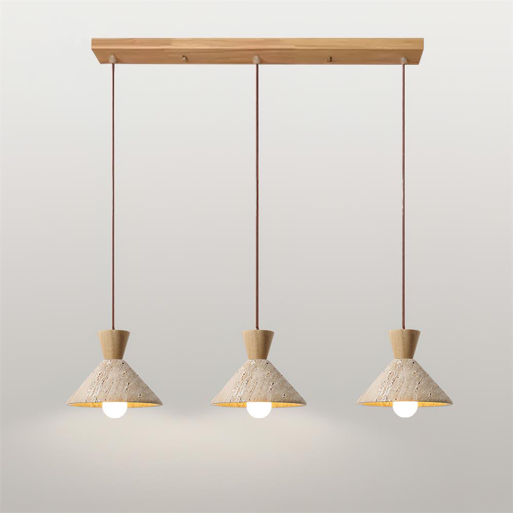 Ritta Suspension Travertin Forme Chapeau - Neutralighting