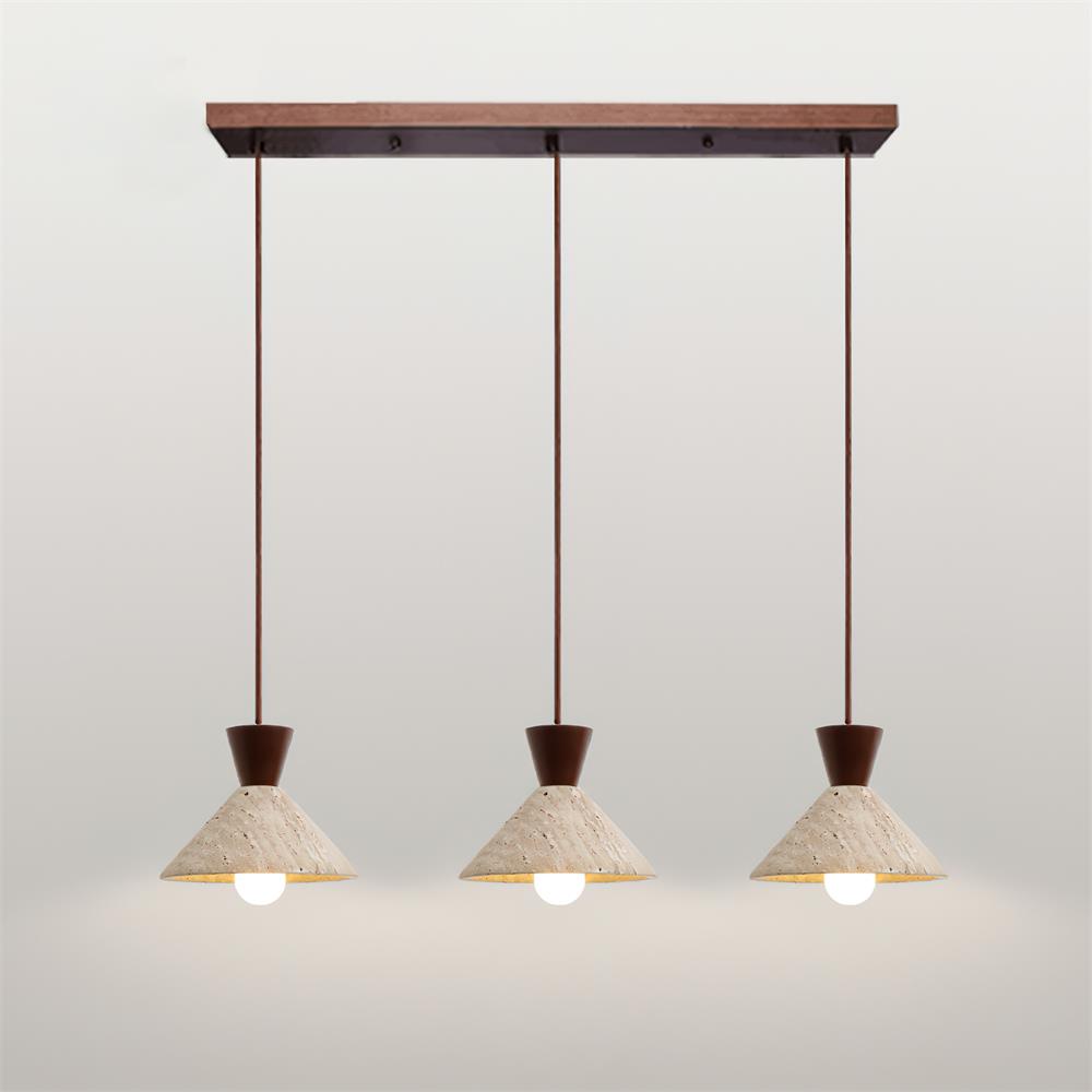 Ritta Suspension Travertin Forme Chapeau - Neutralighting