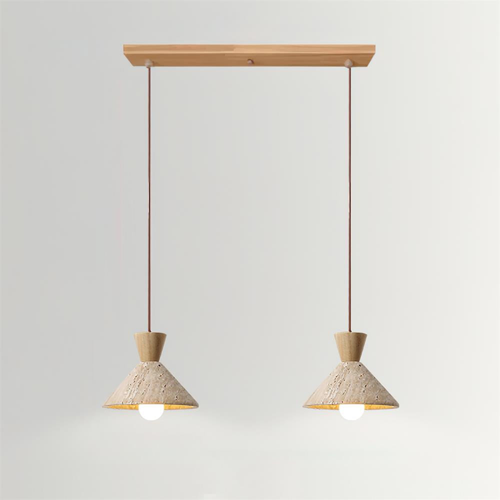 Ritta Suspension Travertin Forme Chapeau - Neutralighting