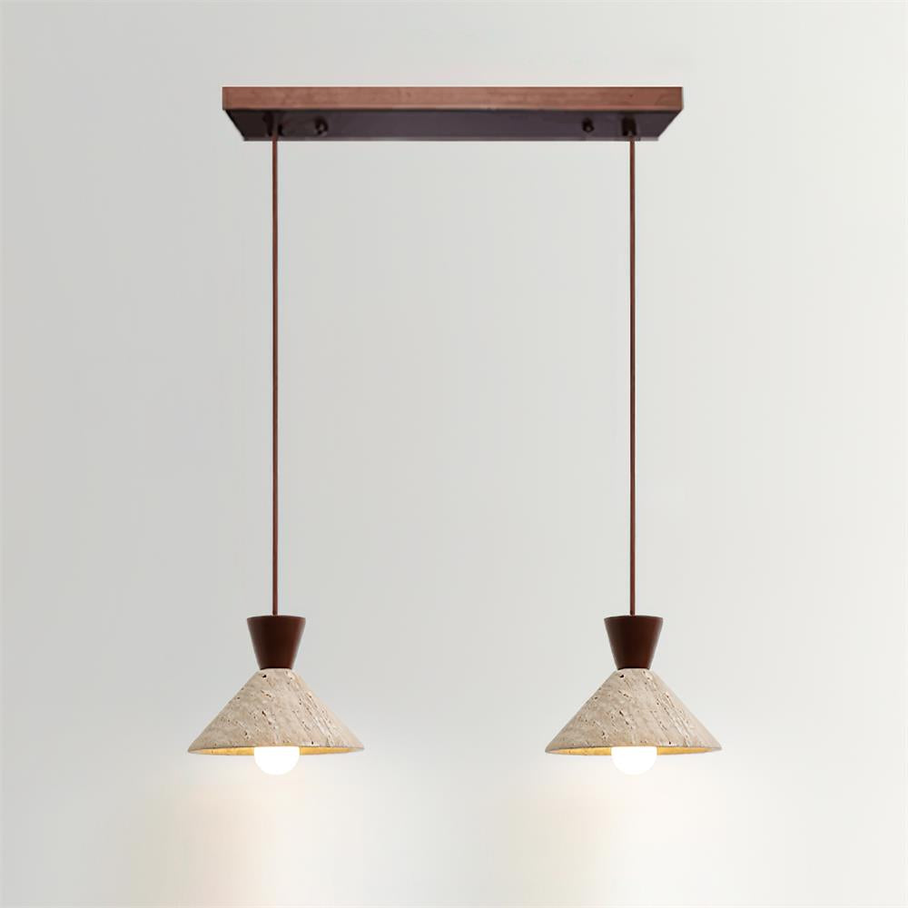 Ritta Suspension Travertin Forme Chapeau - Neutralighting