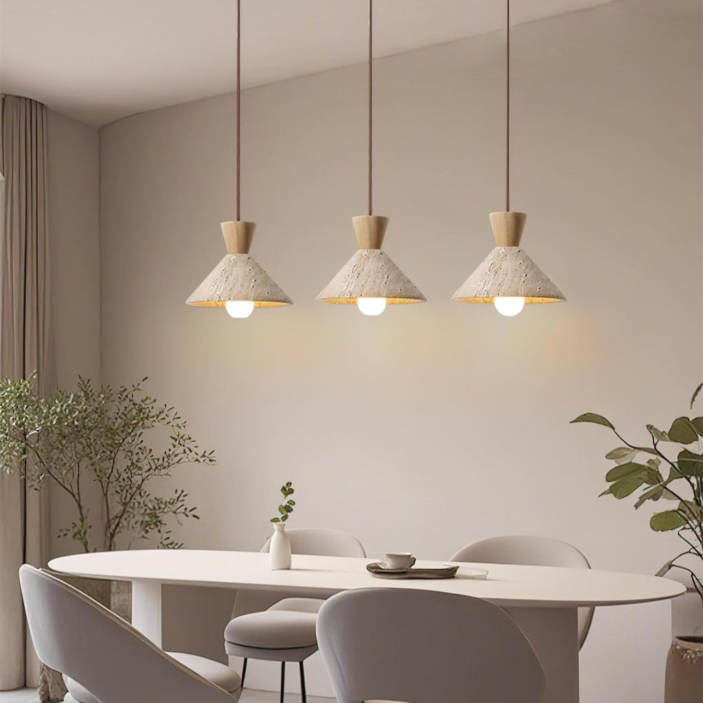 Ritta Suspension Travertin Forme Chapeau - Neutralighting