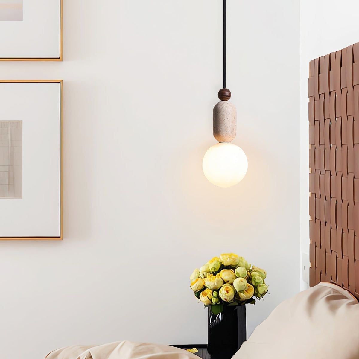 Vaarnii Suspension Minimaliste en Travertin - Neutralighting