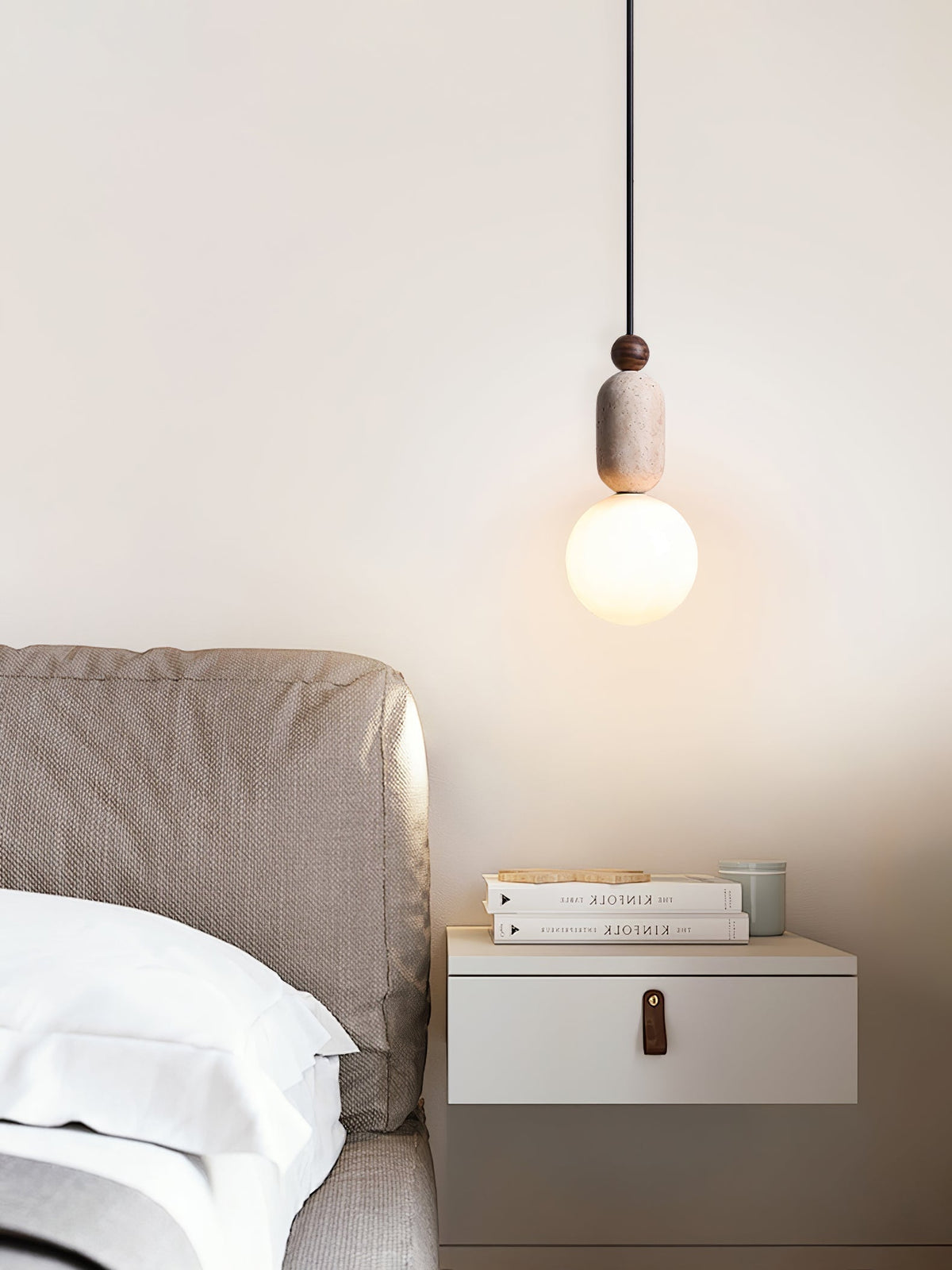 Vaarnii Suspension Minimaliste en Travertin - Neutralighting