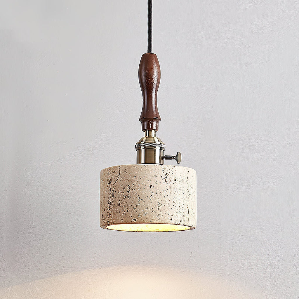 Sycaran Suspension Noyer Travertin Moderne - Neutralighting