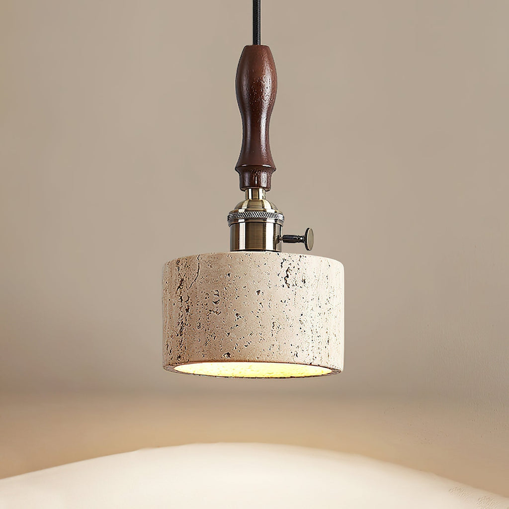 Sycaran Suspension Noyer Travertin Moderne - Neutralighting