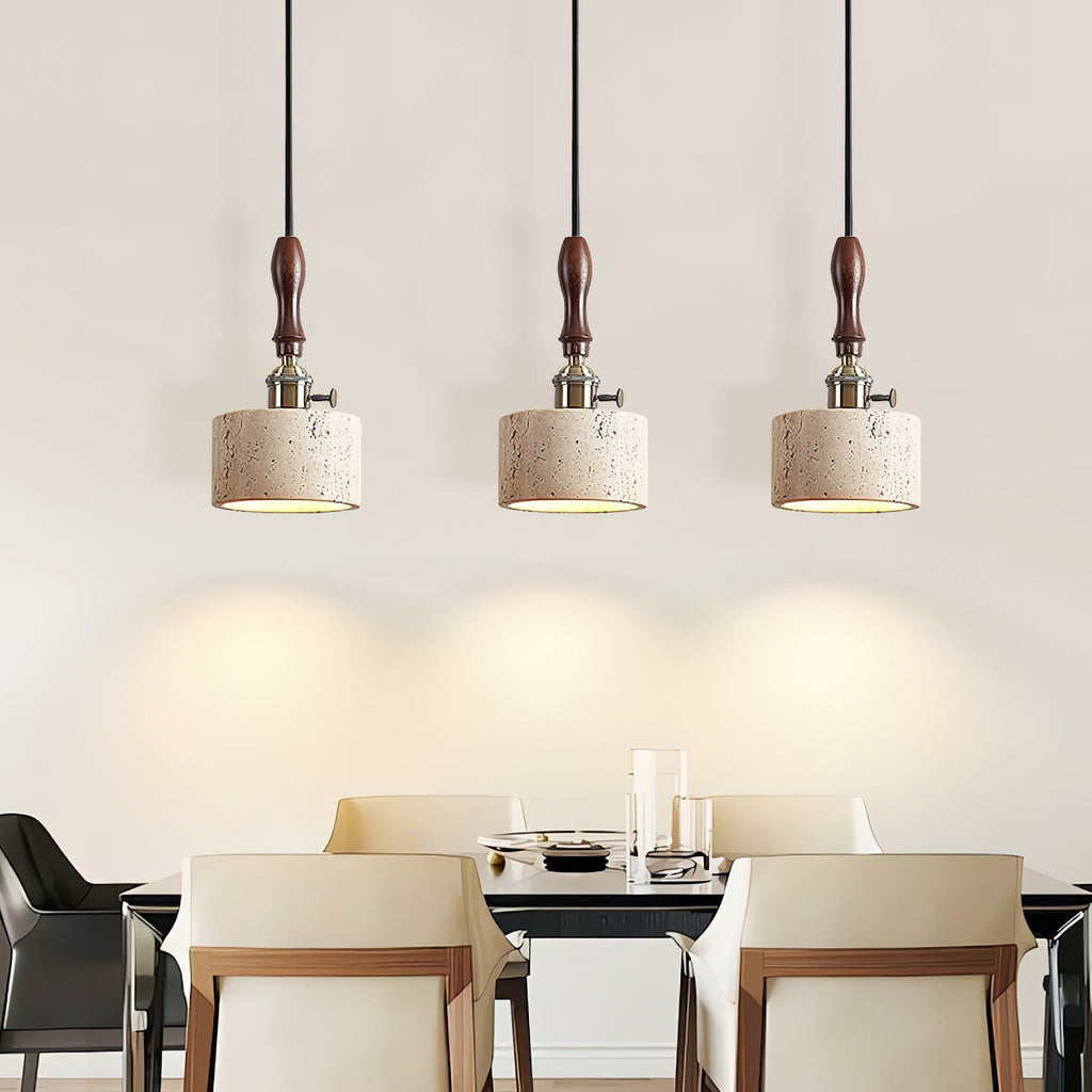 Sycaran Suspension Noyer Travertin Moderne - Neutralighting