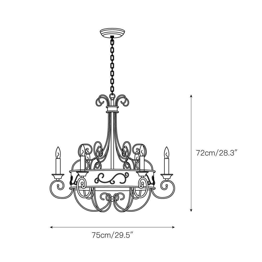 Itheira Lustre Métal Vintage Industriel Rouille Chandeliers - Neutralighting