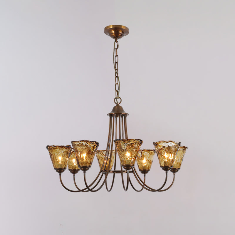 Ilsilis Lustre Métal Laiton Ambre Vintage Industriel - Neutralighting