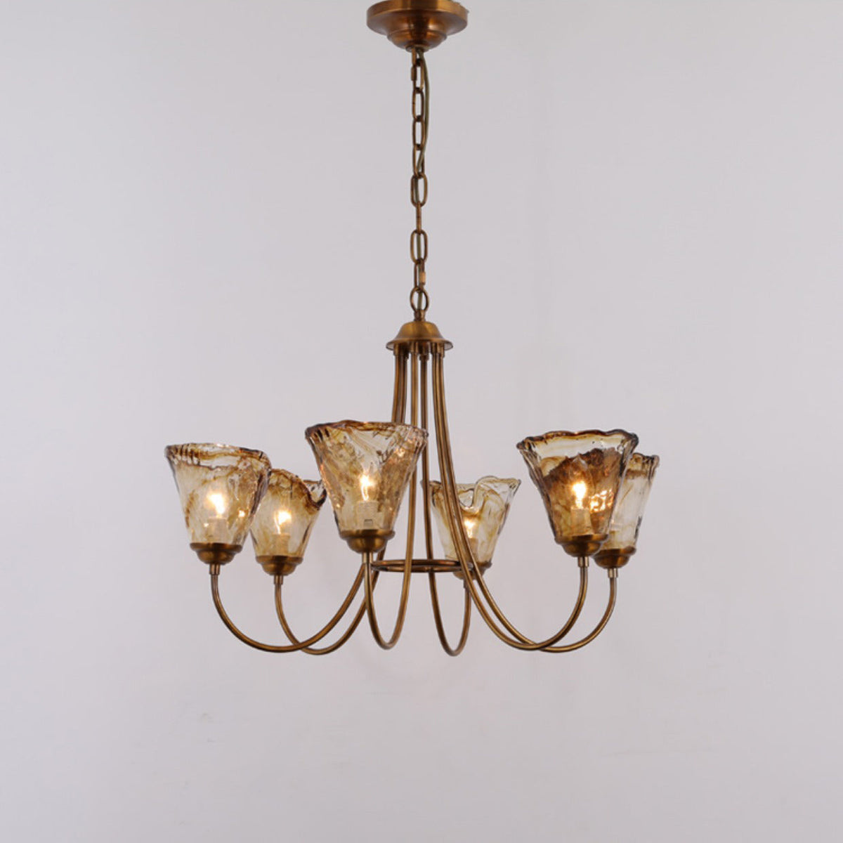 Ilsilis Lustre Métal Laiton Ambre Vintage Industriel - Neutralighting