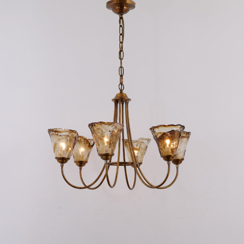 Ilsilis Lustre Métal Laiton Ambre Vintage Industriel - Neutralighting