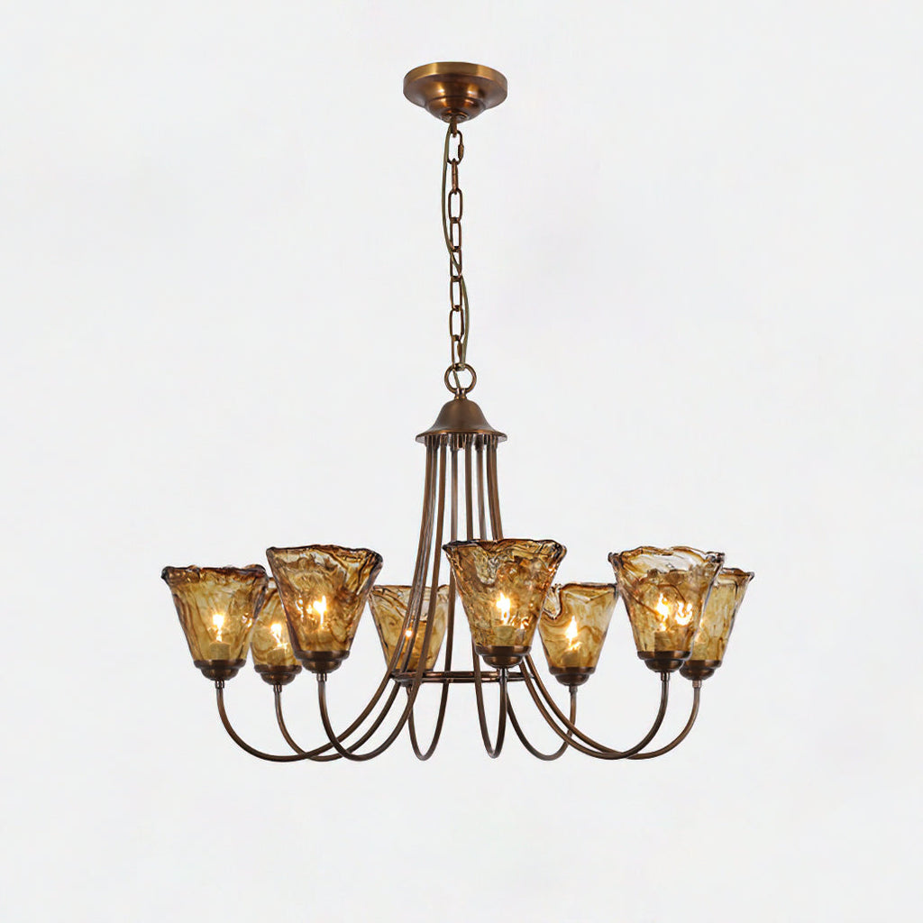 Ilsilis Lustre Métal Laiton Ambre Vintage Industriel - Neutralighting