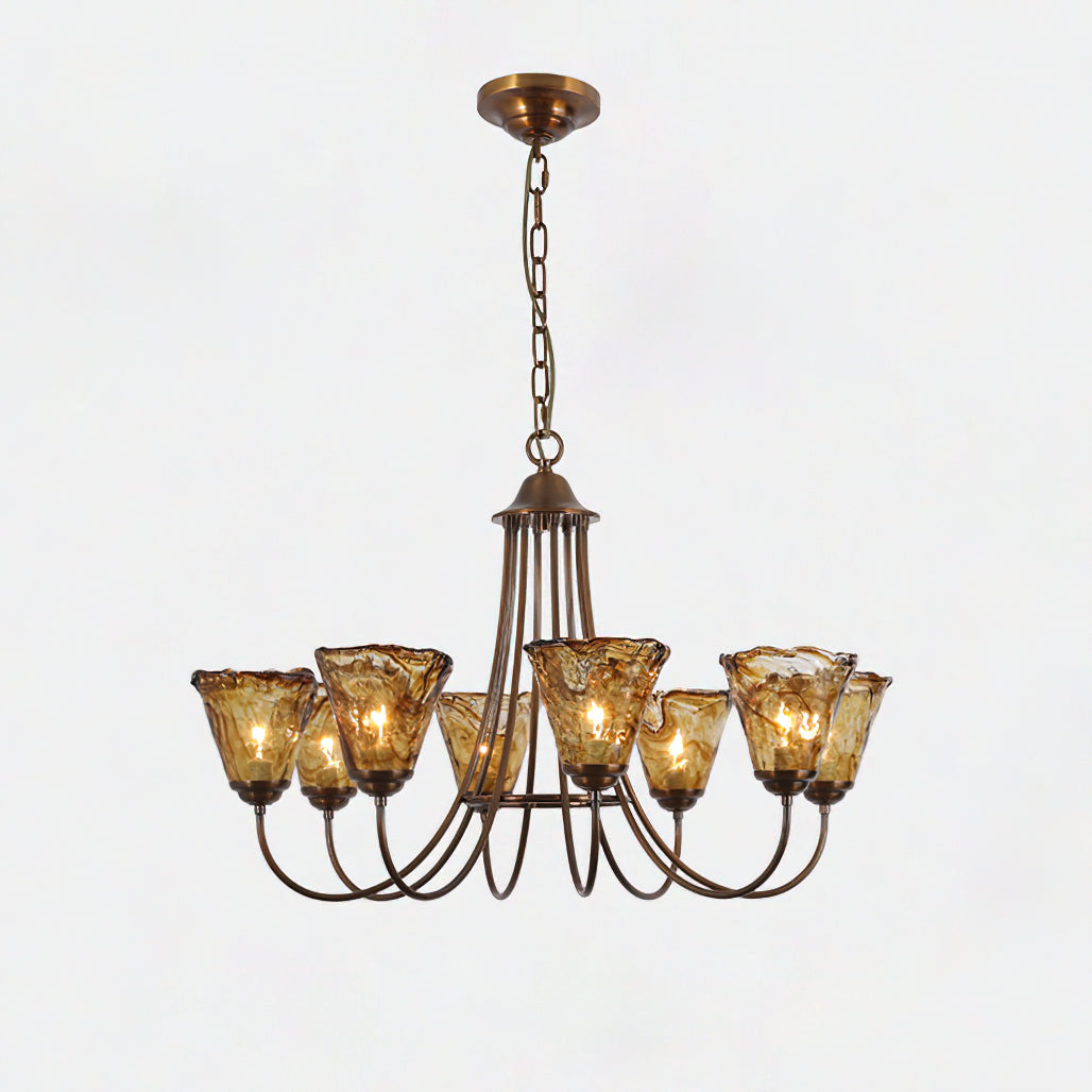 Ilsilis Lustre Métal Laiton Ambre Vintage Industriel - Neutralighting