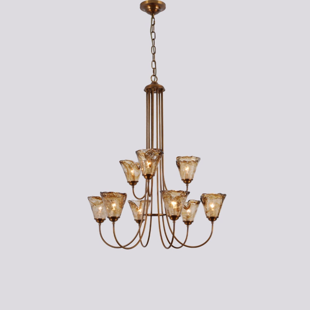 Ilsilis Lustre Métal Laiton Ambre Vintage Industriel - Neutralighting