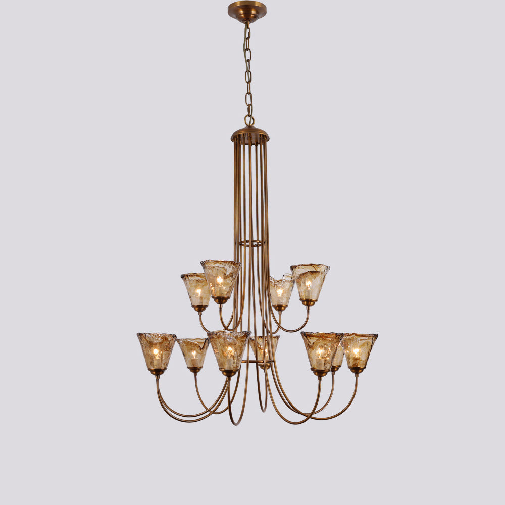 Ilsilis Lustre Métal Laiton Ambre Vintage Industriel - Neutralighting