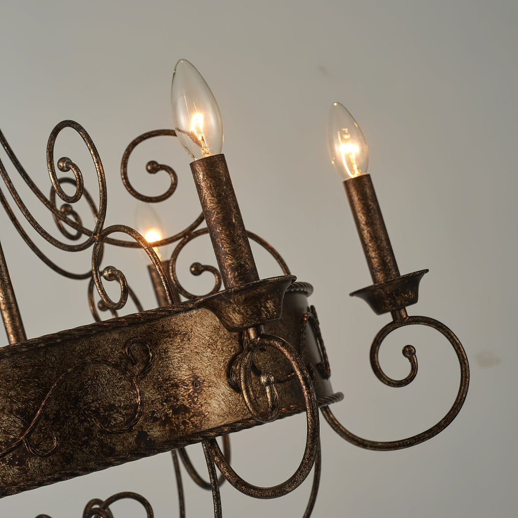 Itheira Lustre Métal Vintage Industriel Rouille Chandeliers - Neutralighting