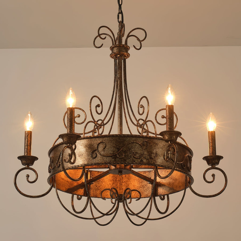 Itheira Lustre Métal Vintage Industriel Rouille Chandeliers - Neutralighting