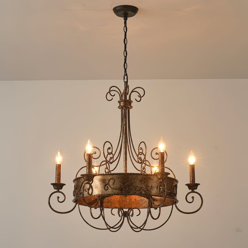 Itheira Lustre Métal Vintage Industriel Rouille Chandeliers - Neutralighting