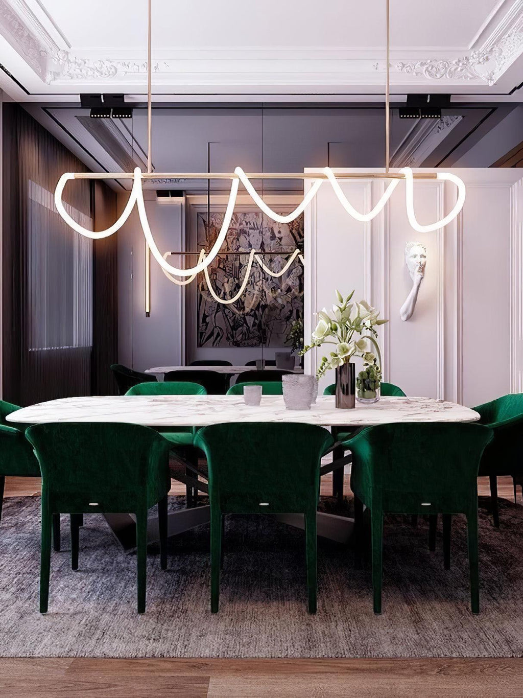 Lustra Chandelier Flexible Silicone Courbe Moderne Élégant - Neutralighting