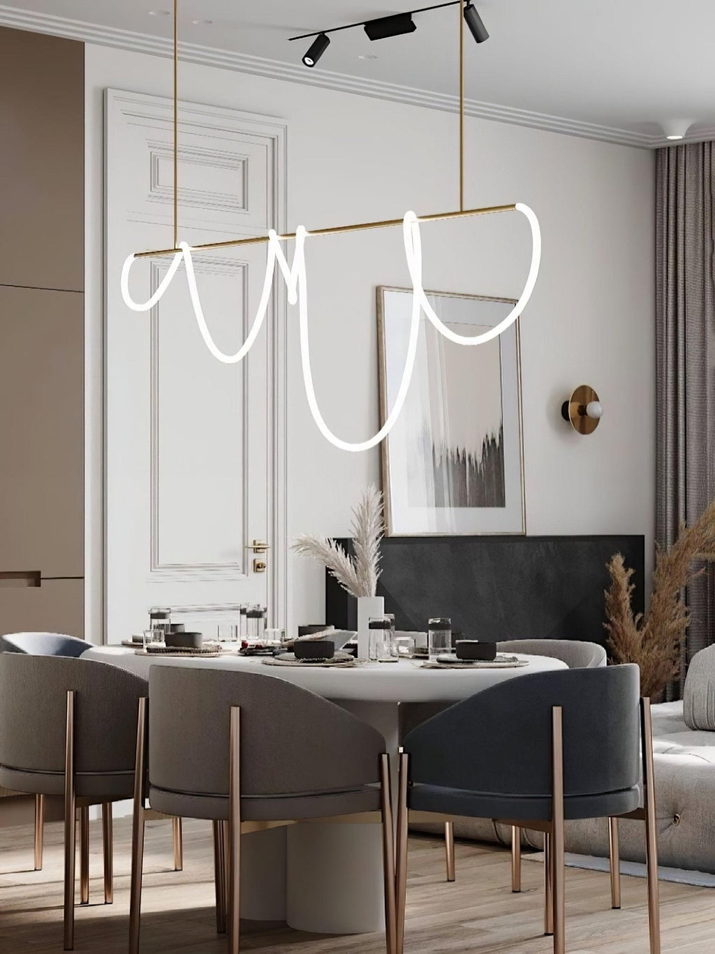 Lustra Chandelier Flexible Silicone Courbe Moderne Élégant - Neutralighting