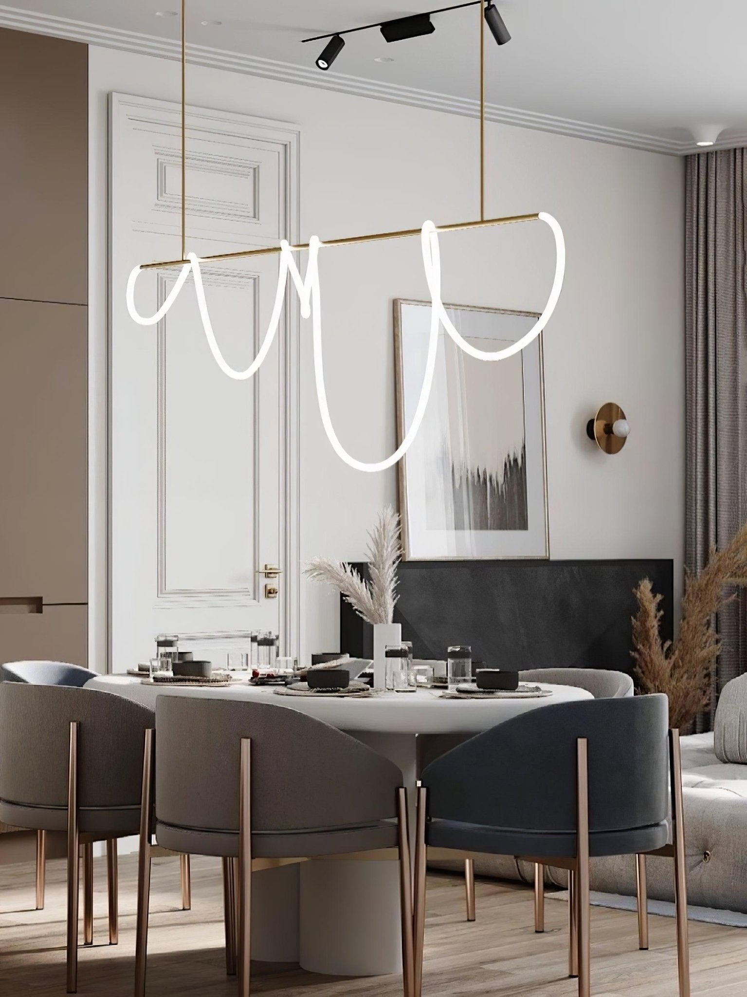 Lustra Chandelier Flexible Silicone Courbe Moderne Élégant - Neutralighting