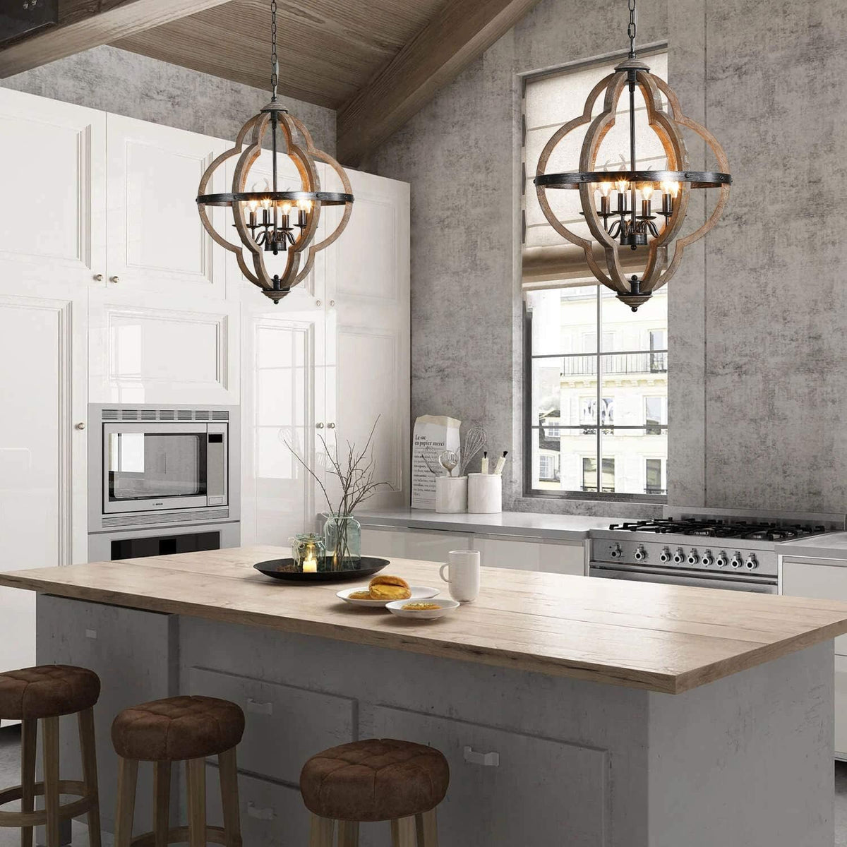 Cilorora Suspension Vintage Industrielle Bois Métal - Neutralighting