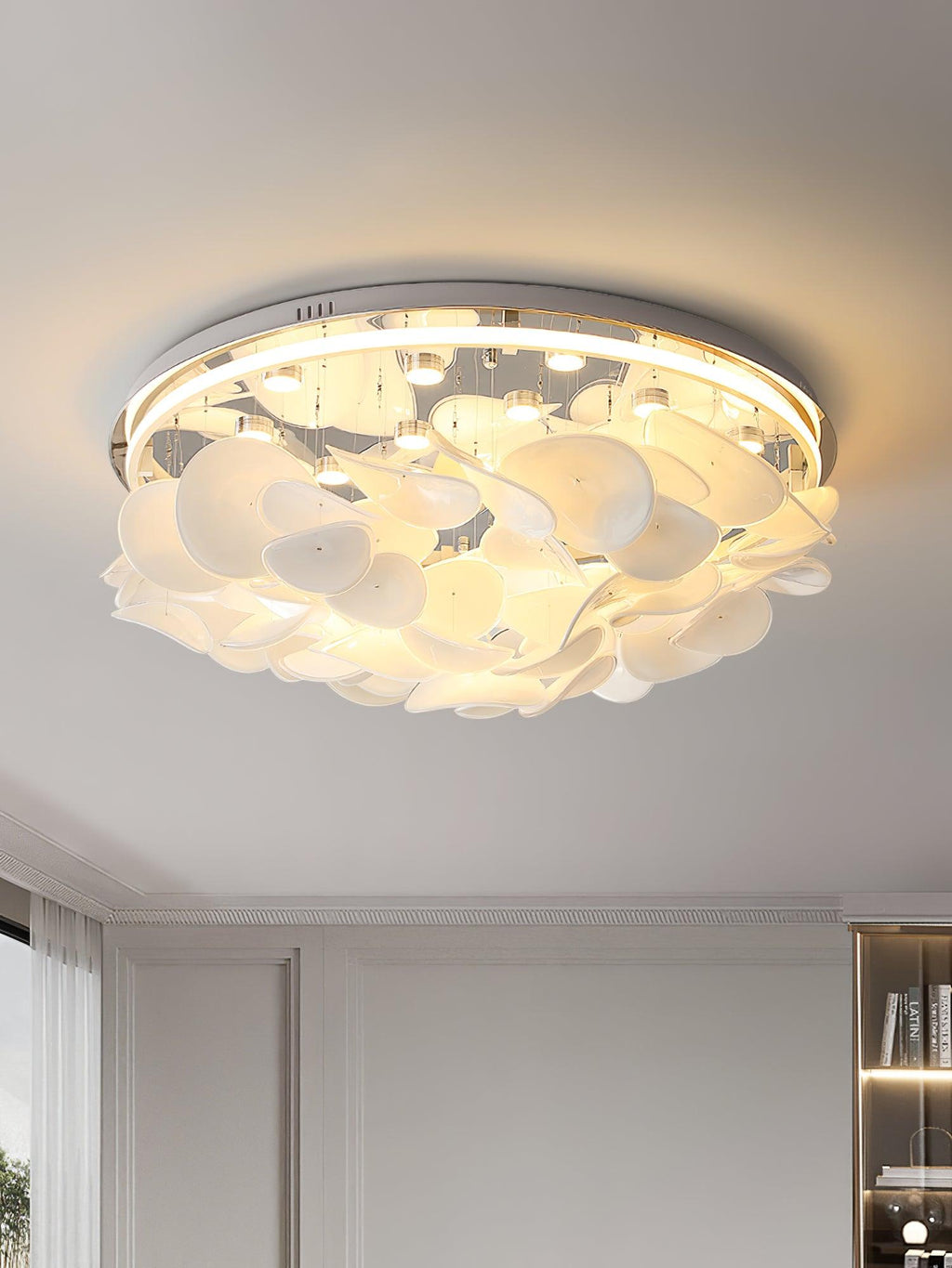 Lustra Lampe de plafond florale française en pétales pour maisons modernes - Neutralighting