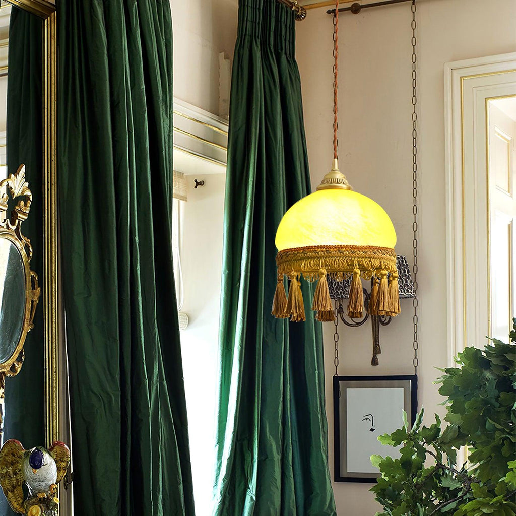 Sycaran Suspension en Tissu avec Franges et Guirlande - Neutralighting
