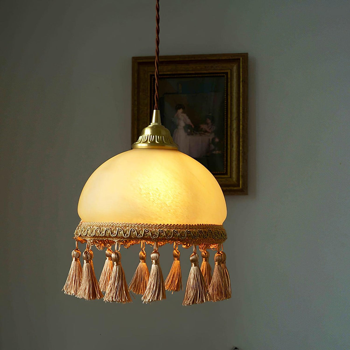 Sycaran Suspension en Tissu avec Franges et Guirlande - Neutralighting