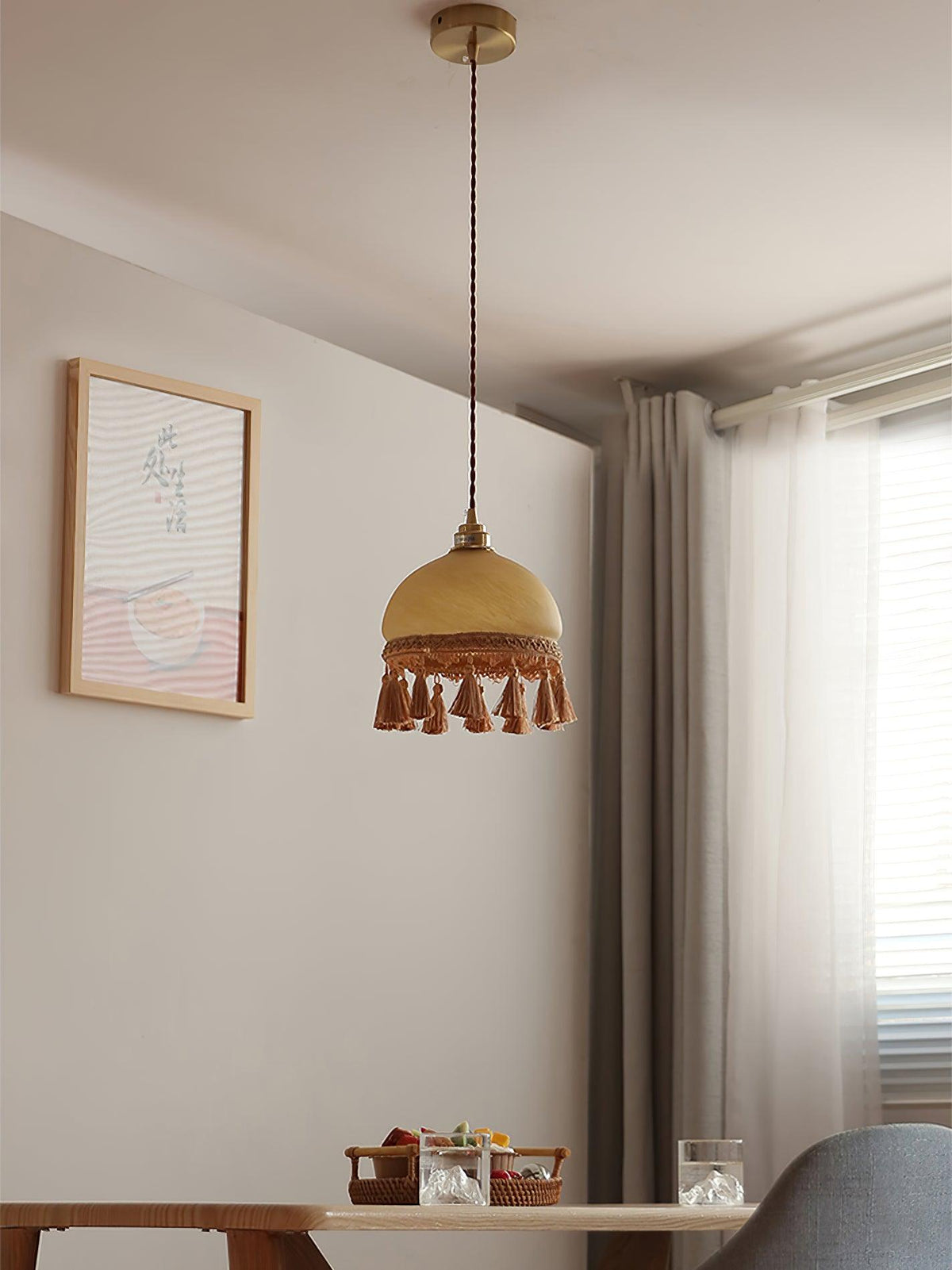 Sycaran Suspension en Tissu avec Franges et Guirlande - Neutralighting