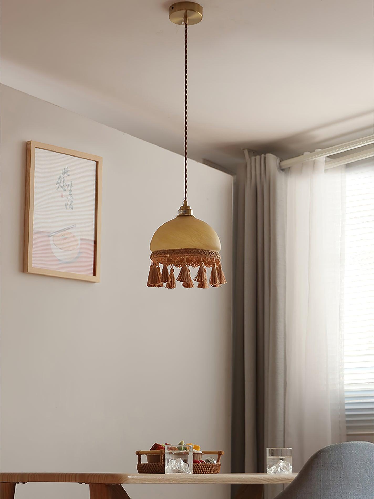 Fringe Suspension en Laiton avec Franges - Neutralighting