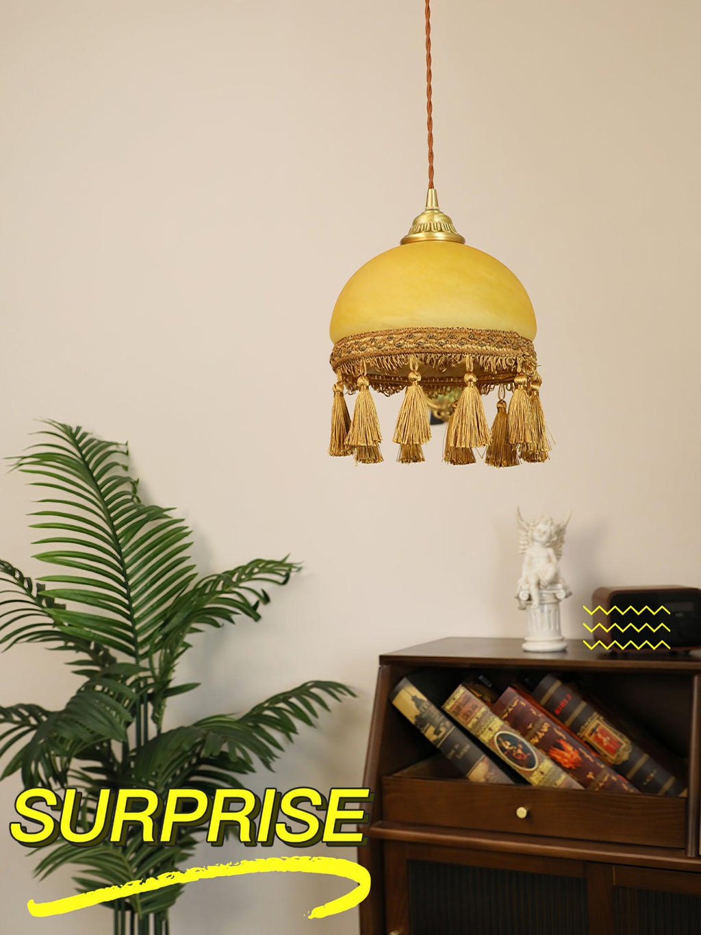 Sycaran Suspension en Tissu avec Franges et Guirlande - Neutralighting