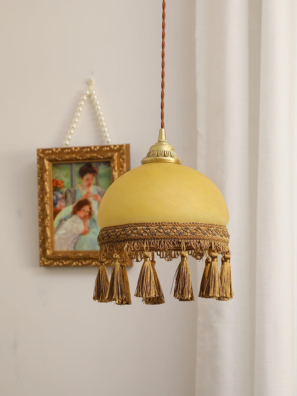 Sycaran Suspension en Tissu avec Franges et Guirlande - Neutralighting