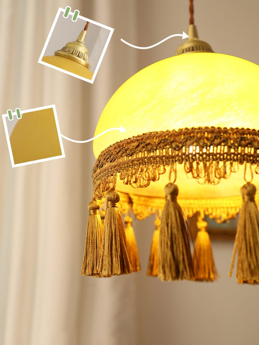 Sycaran Suspension en Tissu avec Franges et Guirlande - Neutralighting