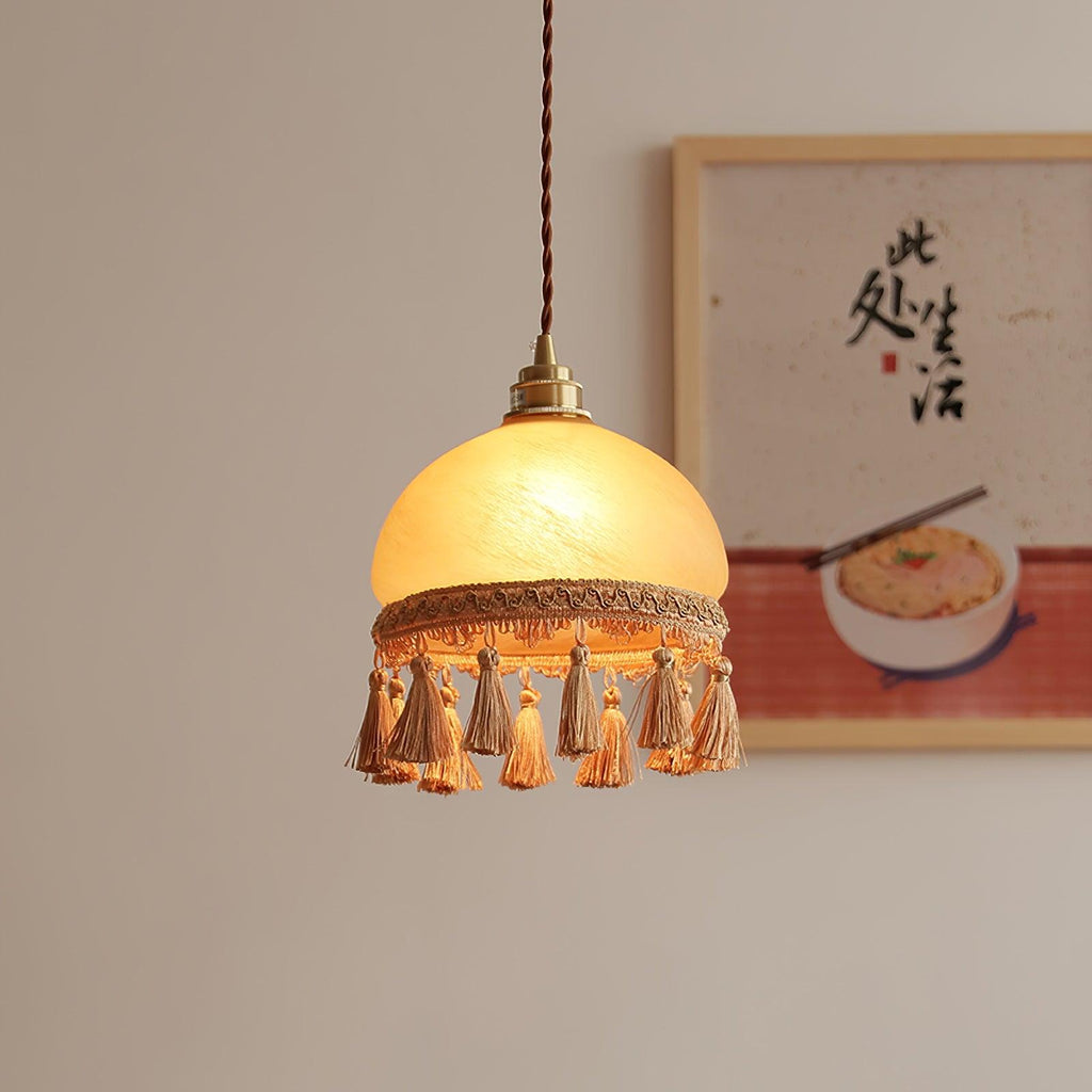 Sycaran Suspension en Tissu avec Franges et Guirlande - Neutralighting