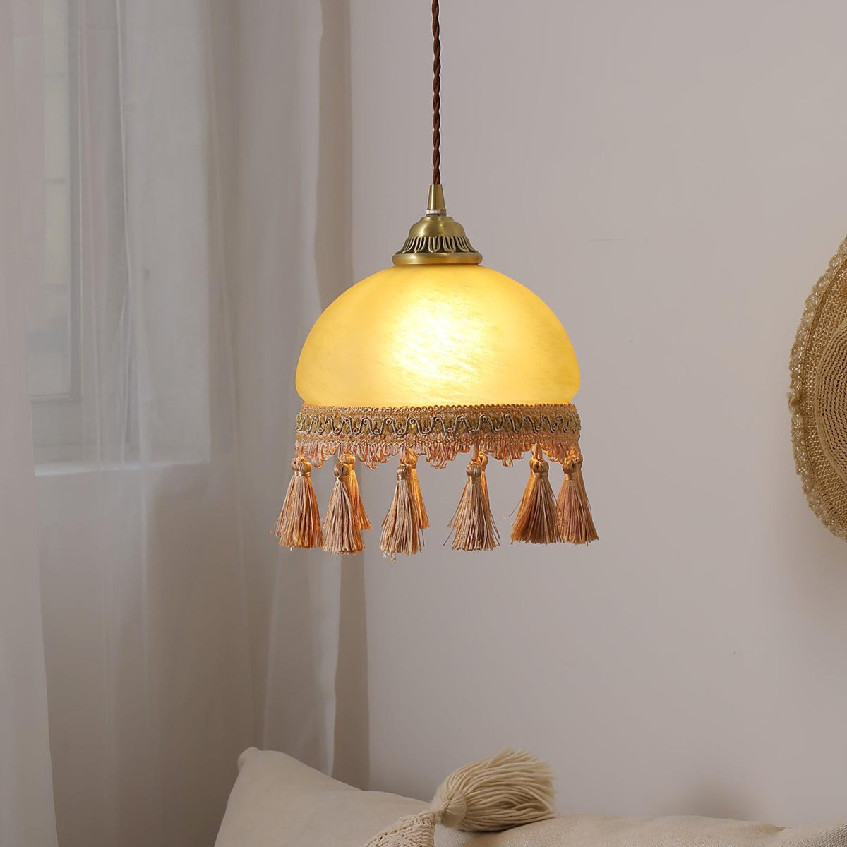 Sycaran Suspension en Tissu avec Franges et Guirlande - Neutralighting