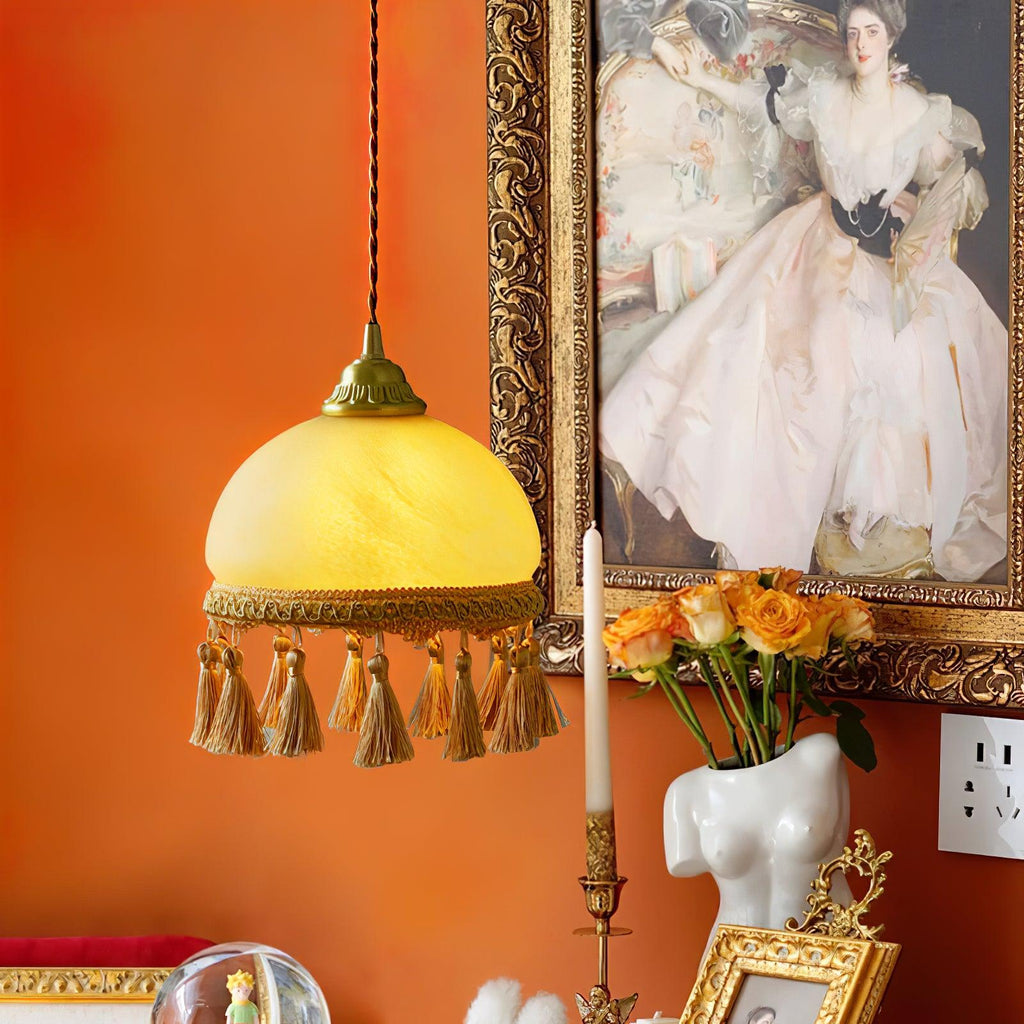 Sycaran Suspension en Tissu avec Franges et Guirlande - Neutralighting
