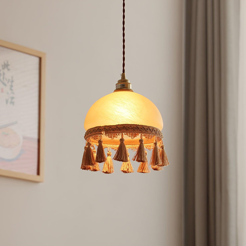 Sycaran Suspension en Tissu avec Franges et Guirlande - Neutralighting
