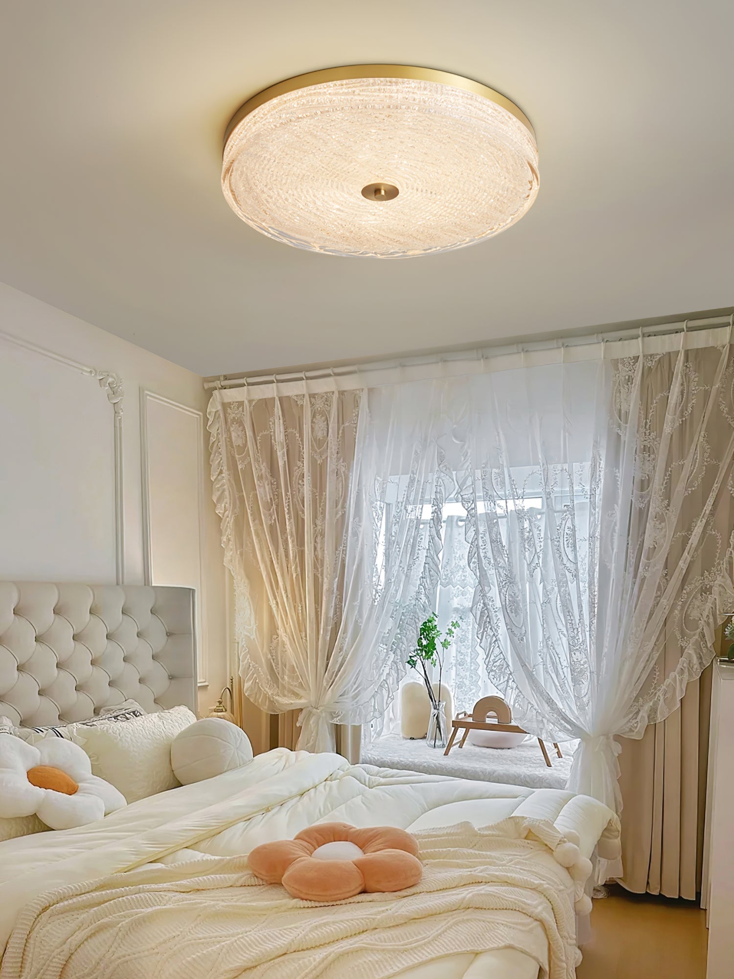 Solara Lumière de Plafond en Verre Givré Texturé Minimaliste - Neutralighting