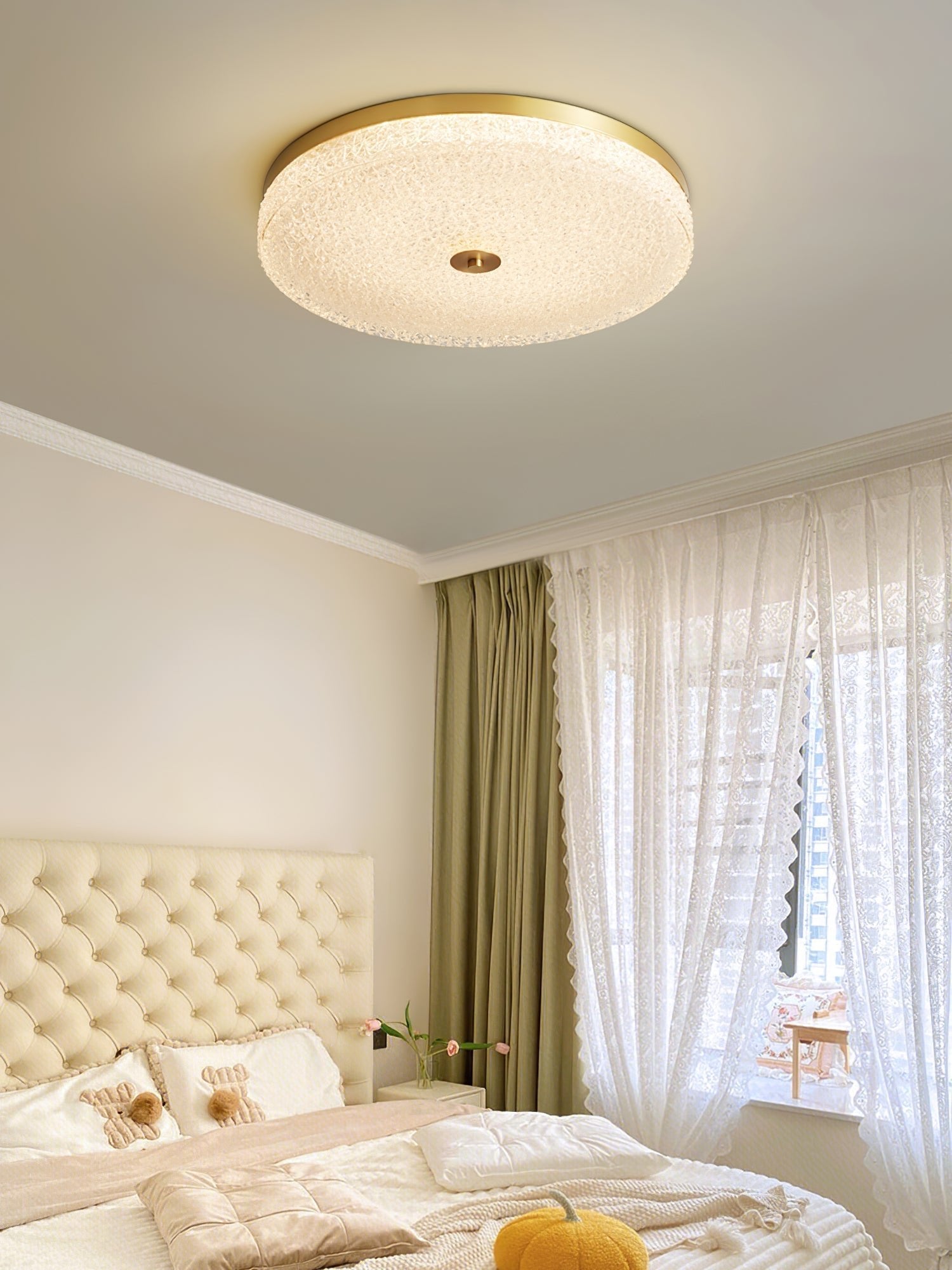 Solara Lumière de Plafond en Verre Givré Texturé Minimaliste - Neutralighting