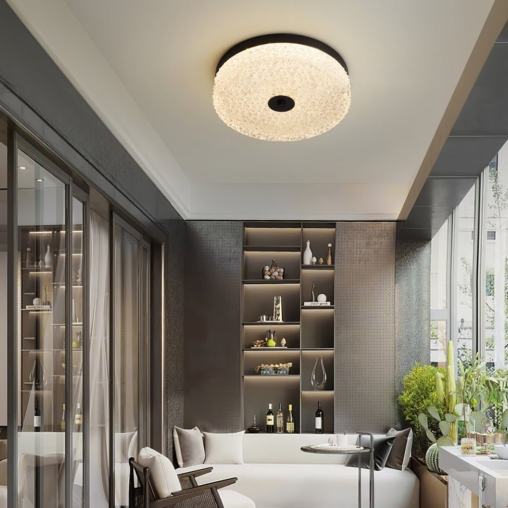 Solara Lumière de Plafond en Verre Givré Texturé Minimaliste - Neutralighting