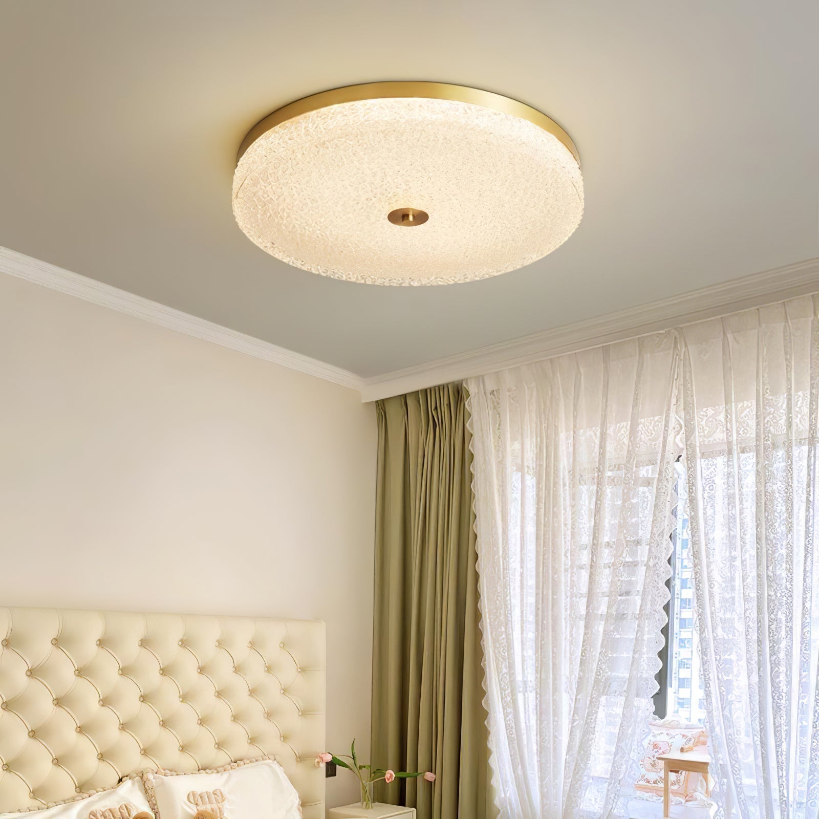 Solara Lumière de Plafond en Verre Givré Texturé Minimaliste - Neutralighting